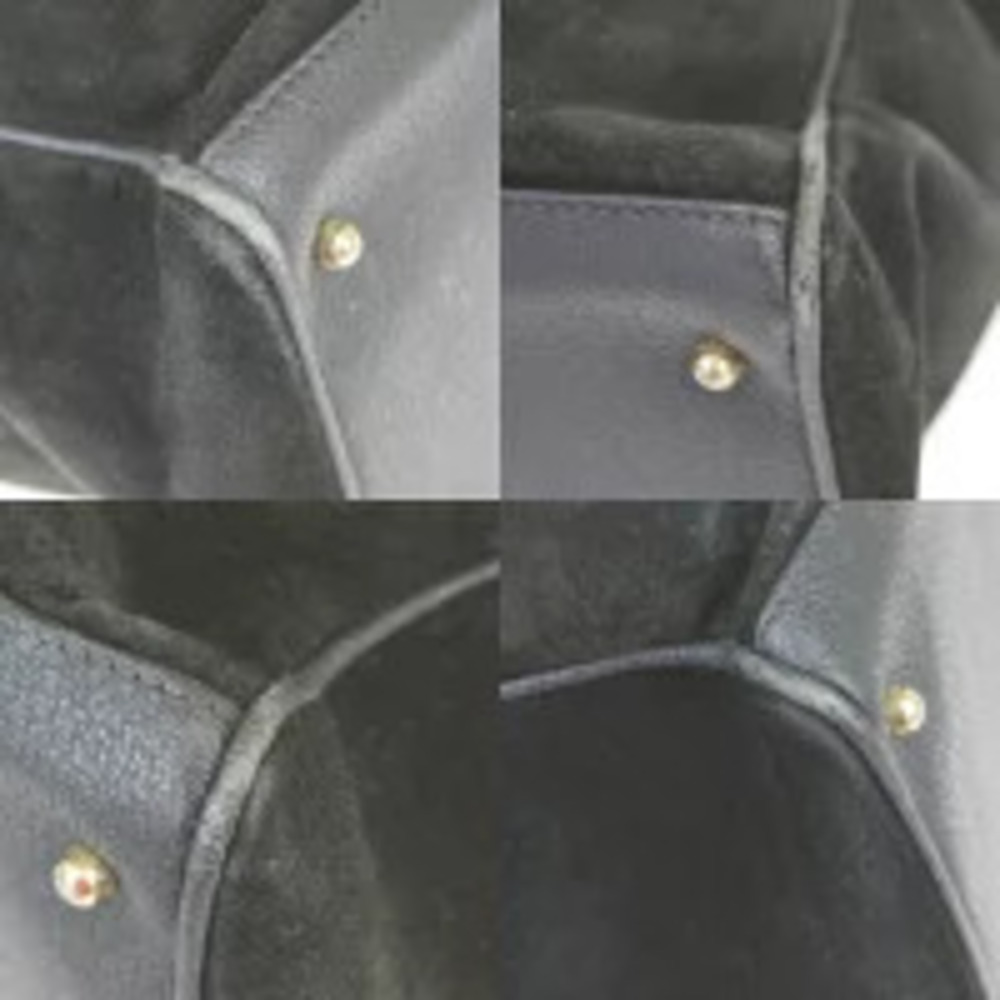 Gucci Bamboo Handbag Shoulder Bag Black Suede Leather - Picture 6 of 9